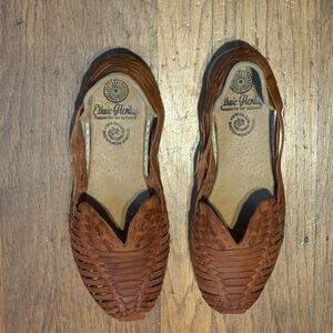 Ethnic Heritage Chic Huarache Brown Leather Sandals